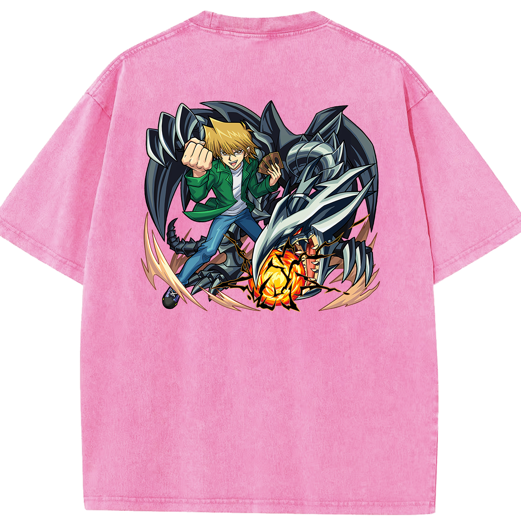 （画像用） 遊☆戯☆王 Yu-Gi-Oh! 綿100% ヴィンテージ風 半袖Tシャツ（背面プリント）